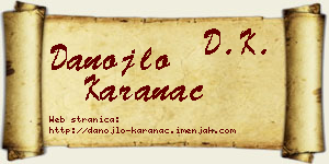 Danojlo Karanac vizit kartica